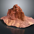 Red Rock Mountain Natural Scenic Landscape With Flat Base And Unique Formation