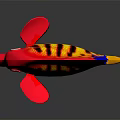 Vibrant Tropical Fish With Red Yellow Blue Striped Pattern And Yellow Tail
