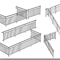 Various Types of Railings Featuring Structural Design Sketches and Different Configurations