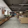 Library Internal Reading Room Book Bar Bookstore Display Bookshelf 3d model