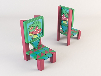 Modern Children's Chair Home Chair 3d model