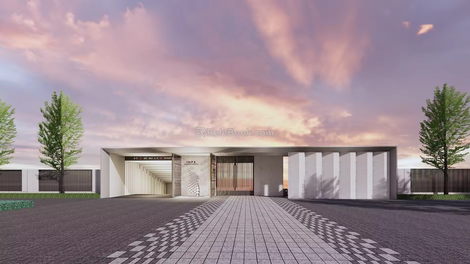 Modern Gate Community Gate 3d model