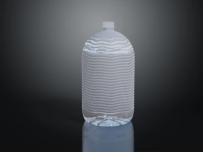Transparent Plastic Water Bottle With Wavy Texture Simple Design Household Essential For Daily Use 3d model