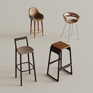 Modern Bar Chair Combination Single Chair Casual Bar Chair 3d model