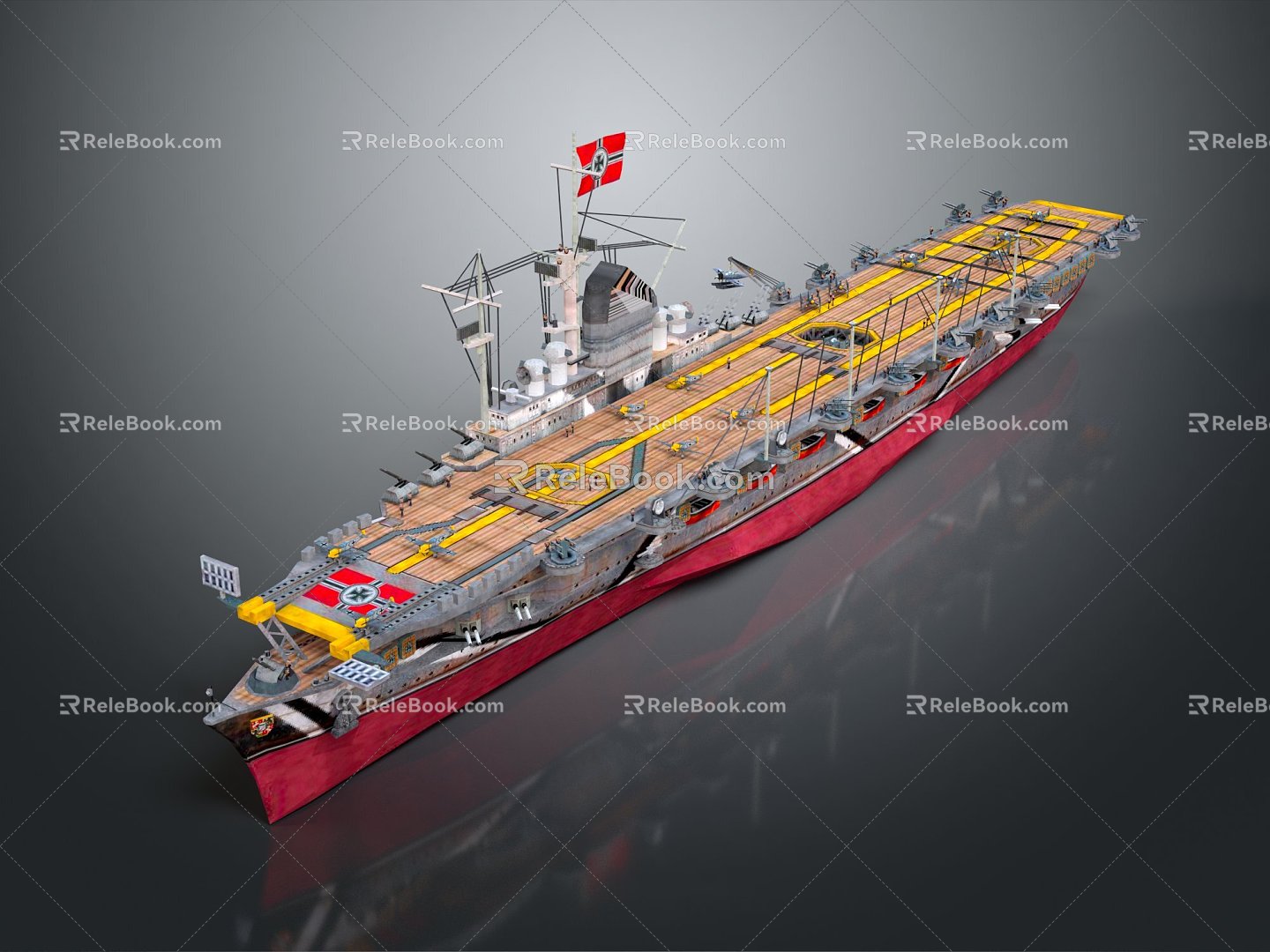 Modern aircraft carrier German aircraft carrier World War II aircraft carrier 3d model