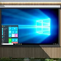 Projection Monitoring System Featuring Wall Mounted Projector Screen For Real Time Indoor Surveillance