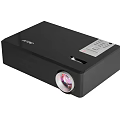 JVC Black Projection Monitoring Device with Control Panel and Lens for Surveillance