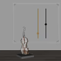 Modern Wall Lamps With Brown Black Sleek Lines On White Wall And Silver Violin