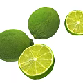 Fresh Green Limes Featuring Whole Fruits And Sliced Halves With Juicy Flesh