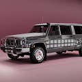 Vintage Gray SUV With Bold Front Grille Sturdy Tires And Boxy Body Design