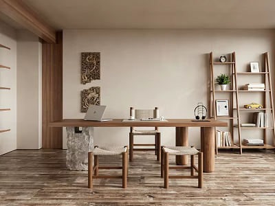Quiet desk and chair 3d model