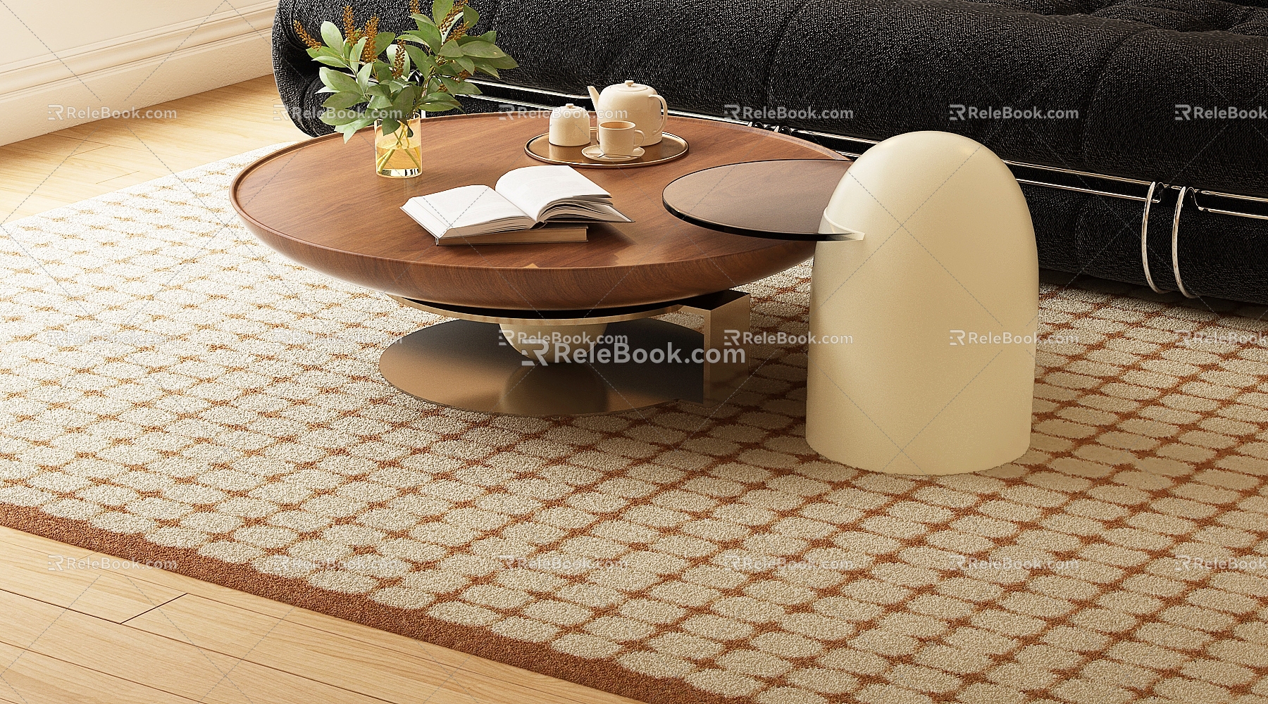 Coffee table combination 3d model