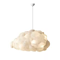 Cloud Shaped Cream Colored Fabric Pendant Lights With Warm Glowing Light For Modern Cozy Interior