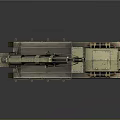 Tracked Military Vehicle With Large Mechanical Arm And Military Green Metal Texture