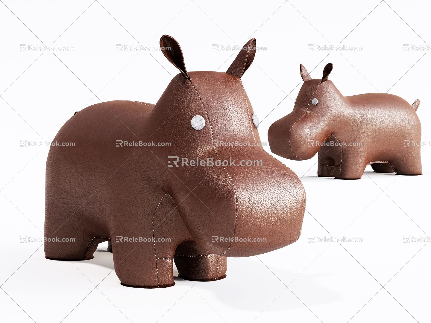 Modern Children Chair Hippo Stool Doll Toy 3d model