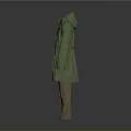 Stylish Green Trench Coat With Brown Pants Casual Clothing Outfit