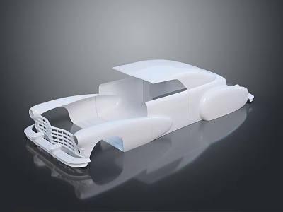 White Vintage Car Body Shell Model For Automotive Components 3d model