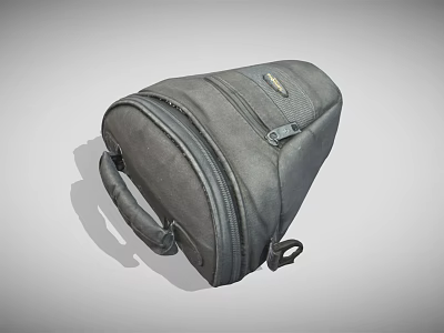Gray Durable Travel Bag With Zipper Closure And Comfortable Handle Design 3d model