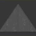 Geometric Pyramid Shaped Object With Gray Surface Blue Stripes And Metallic Reflection 3d model