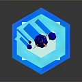 Low Poly Blue Snowman Character With Red Arms Top Hat And Hexagonal Base