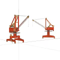 Industrial Equipment Red Tower Cranes With Mechanical Lifting For Construction Site Operations