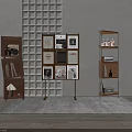 Stylish Wooden Bookshelves with Books Magazines and Decorations in Minimalist Living Space