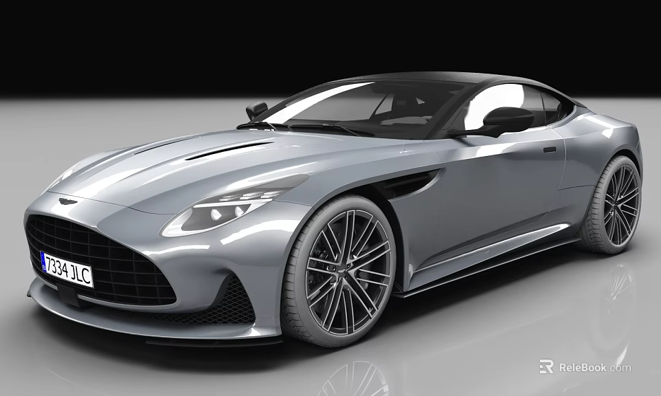 Silver Sports Car With Sleek Modern Exterior And Alloy Wheels Design 3d model 