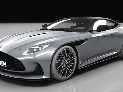Silver Sports Car With Sleek Modern Exterior And Alloy Wheels Design 3d model