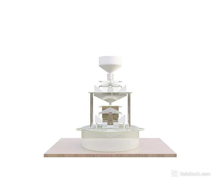 White Multi Tiered Architectural Model With Layered Structure And Platform Base 3d model