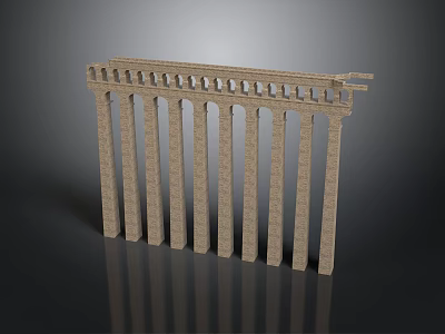 Classical Architectural Structure Featuring Multiple Stone Columns And Decorative Top 3d model