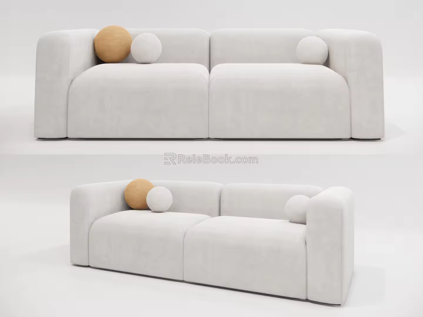 Modern double sofa multiplayer sofa 3d model