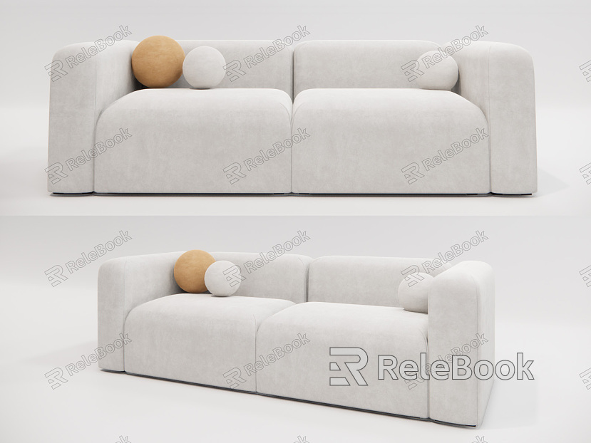 Modern double sofa multiplayer sofa model