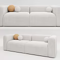 Modern double sofa multiplayer sofa 3d model