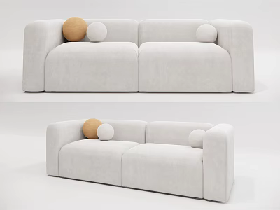 Modern double sofa multiplayer sofa 3d model