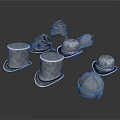 Medieval Silver Metal Helmets Collection With Various Designs And Decorative Styles