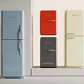 Colorful BINGO Retro Refrigerators In Blue Red Black And Beige Shades