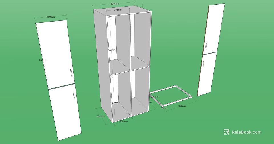 Modular Storage Shelving Unit Design With Side Panels Top Bottom Panels And Adjustable Shelves 3d model 