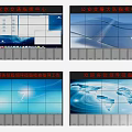 Computer Video Wall For Command Center With Multi Window Monitor Screens 3d model