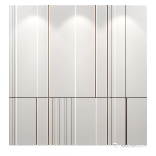 Modern Minimalist Background Wall Featuring Vertical Lines And Textured Panels 3d model 