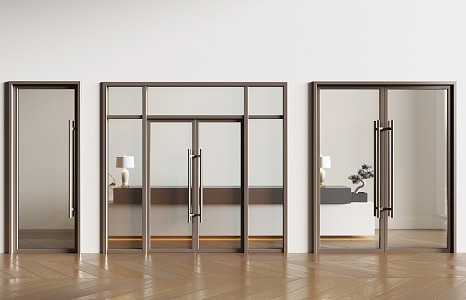 Glass Double Door Office Glass Door 3d model