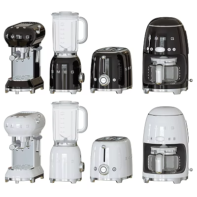 FMEG Kitchen Appliances Coffee Makers Blenders Toasters in Black and White Styles 3d model