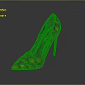 Stylish Black High Heels With Red Lips Pattern And Stiletto Heel Design