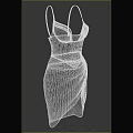 Gray Spaghetti Strap Dresses with Fitted Waist Ruched Details and Side Slit