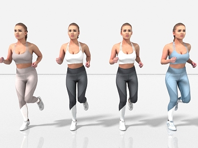 Running fitness exercise 3d model