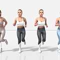 Running fitness exercise 3d model