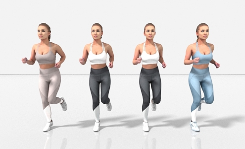 Running fitness exercise 3d model