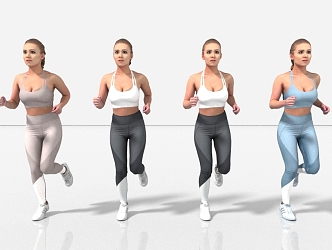 Running fitness exercise 3d model