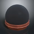 Modern Black Spherical Decorative Accessory With Wooden Base For Home Interior