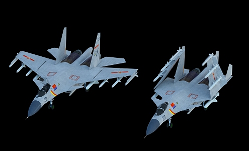 J-15 J-20 J-35 fighter aircraft carrier aircraft Chinese Air Force 3d model