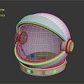 Astronaut Helmet Design With Silver Metallic Finish Transparent Visor And Ear Covers